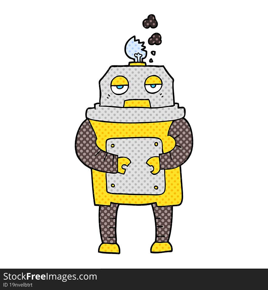 cartoon broken robot