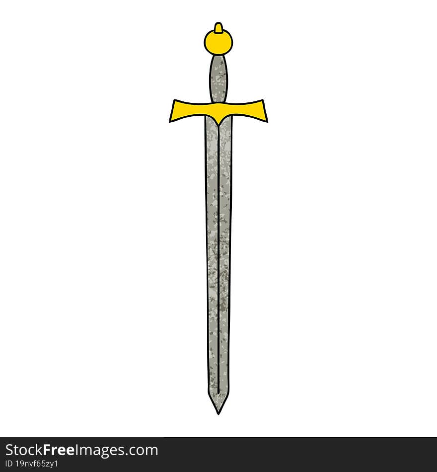 Quirky Hand Drawn Cartoon Sword