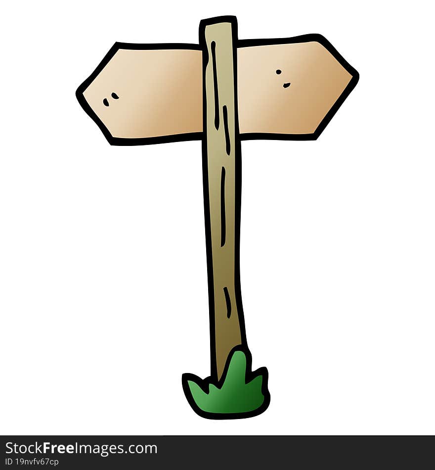 cartoon doodle sign posts