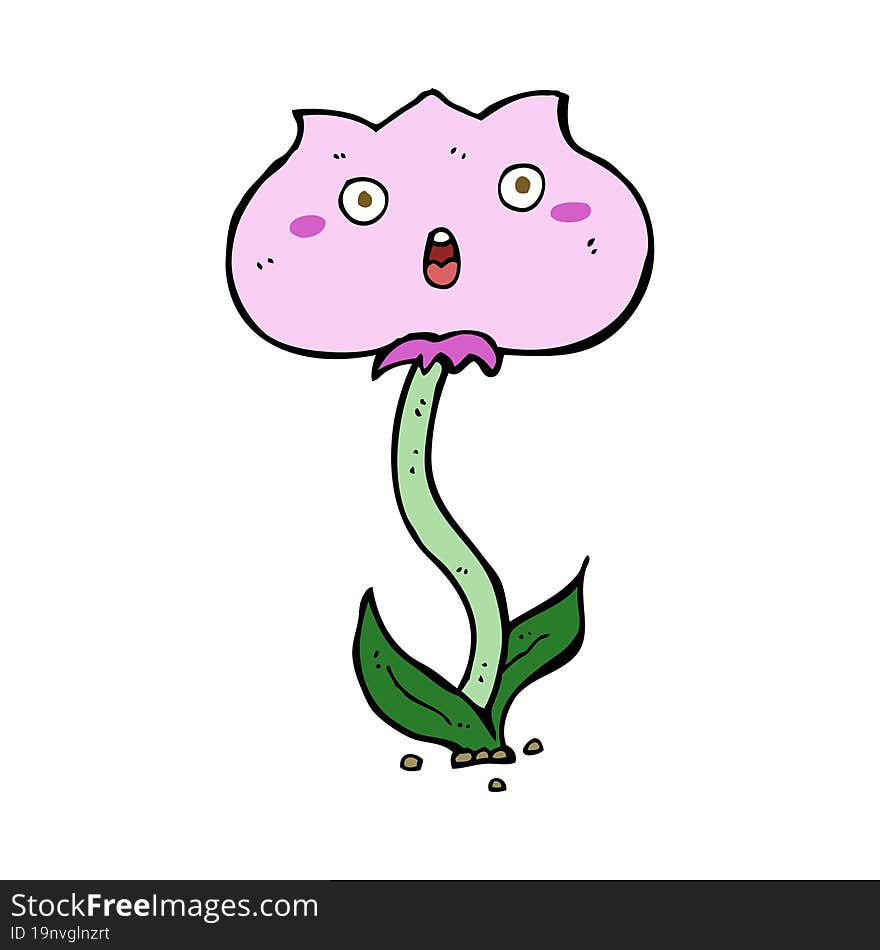 cartoon shocked flower