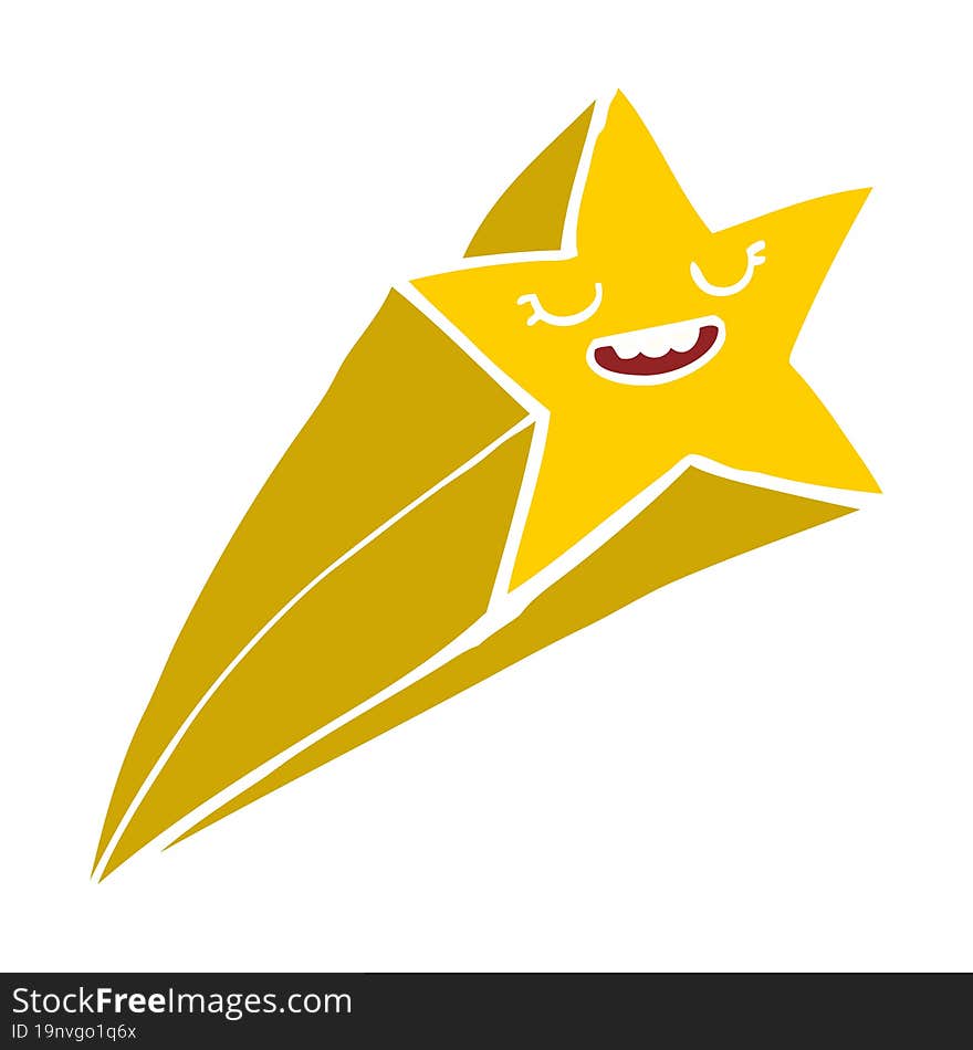 cartoon doodle shooting star