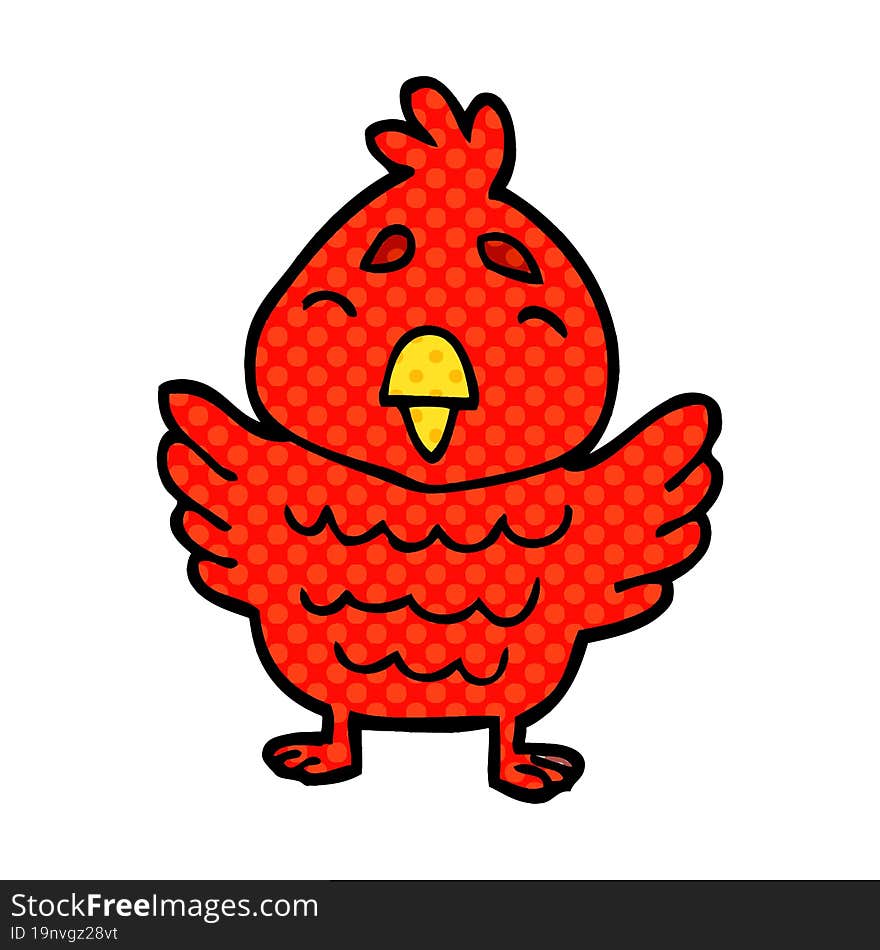 Cartoon Doodle Red Bird