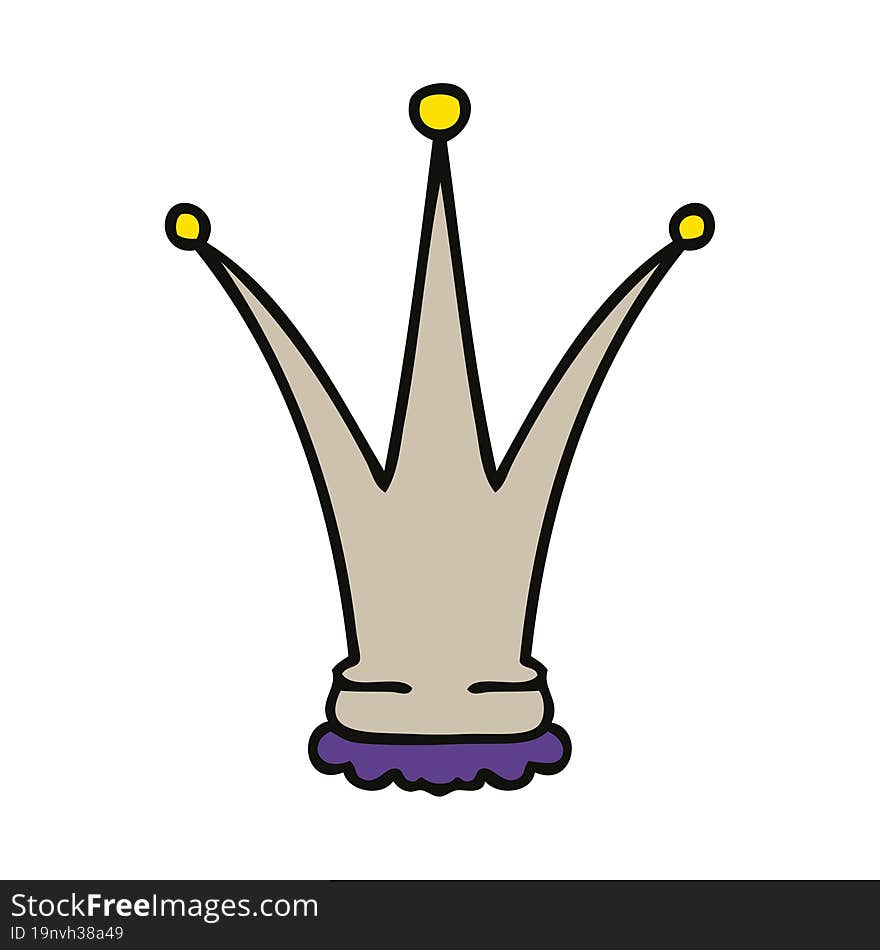 quirky hand drawn cartoon gold crown