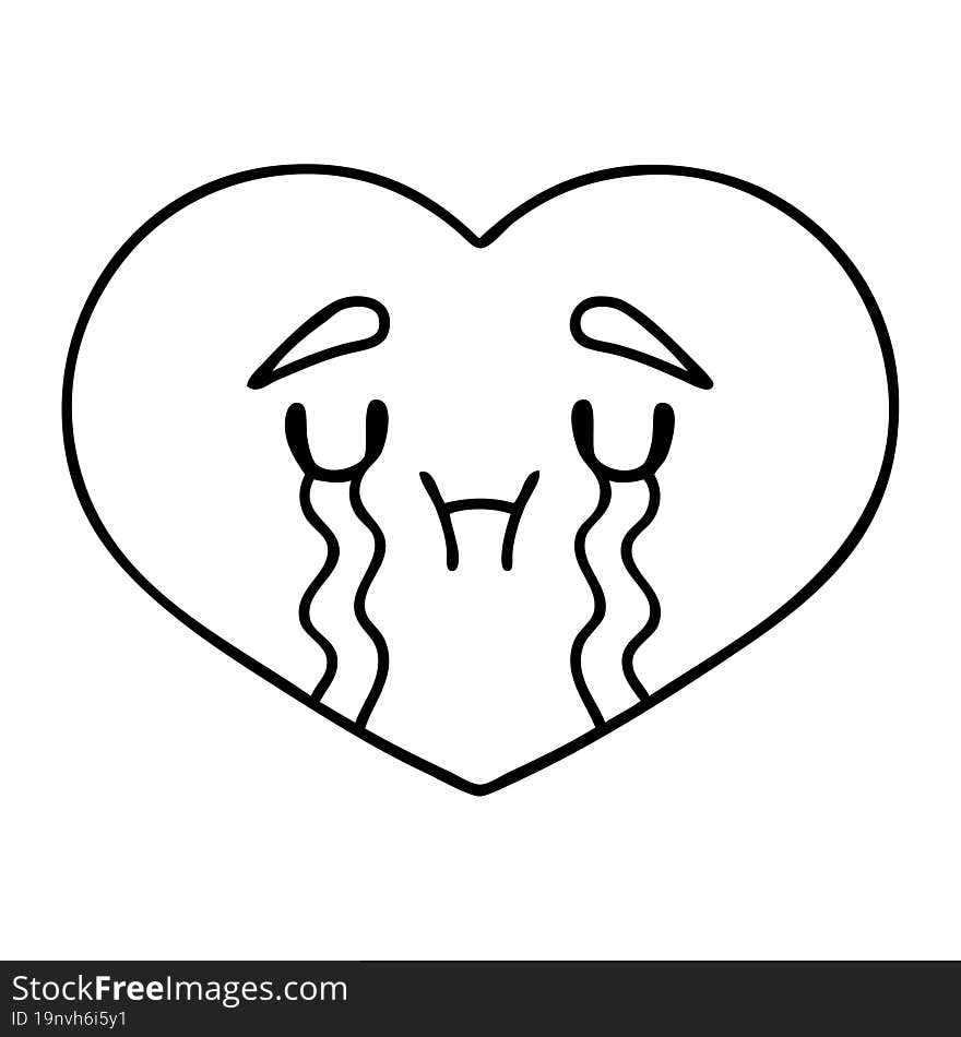 crying love heart