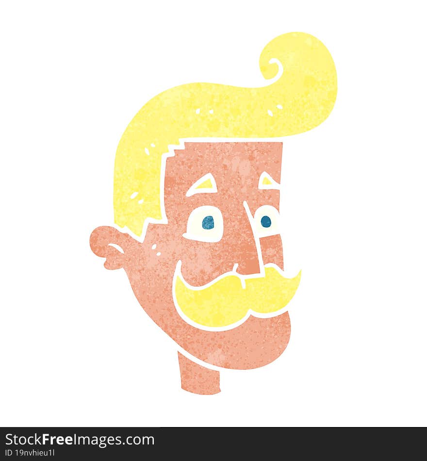 retro cartoon man with mustache