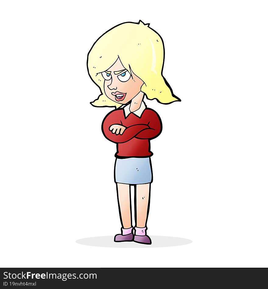 cartoon angry woman