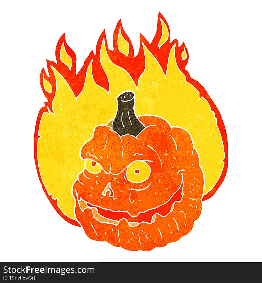 Retro Cartoon Spooky Pumpkin