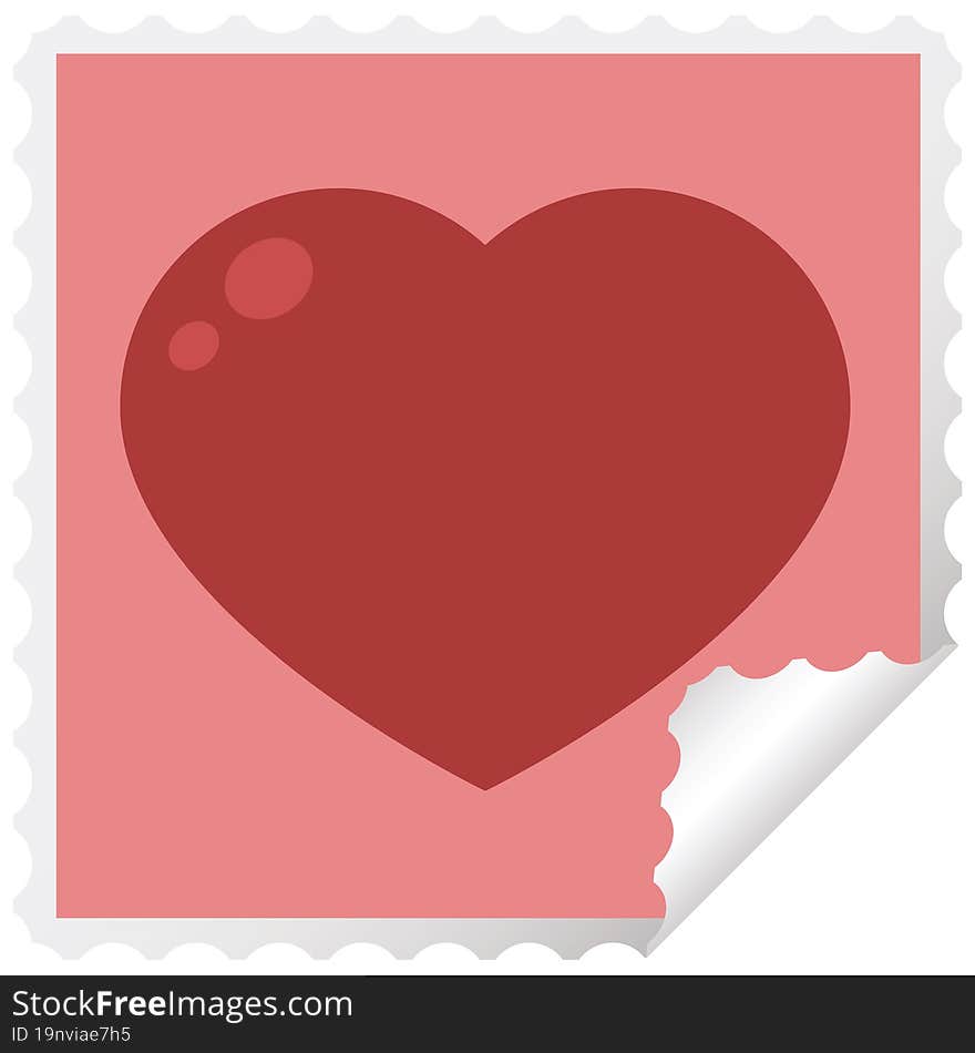 heart symbol graphic vector illustration square sticker stamp