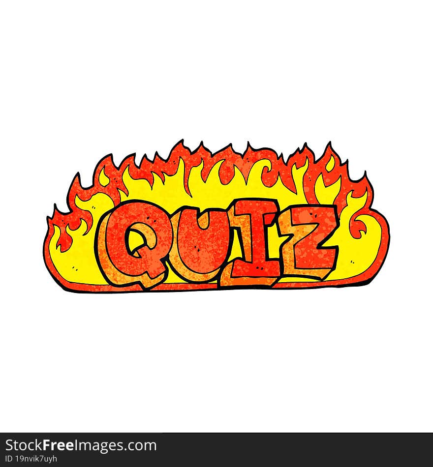 quiz sign cartoon