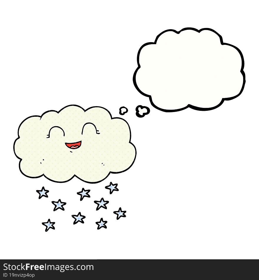 thought bubble cartoon cloud snowing