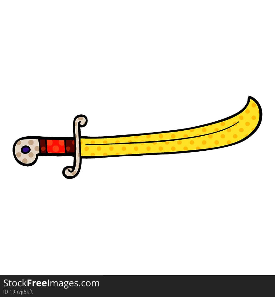 cartoon doodle jeweled sword