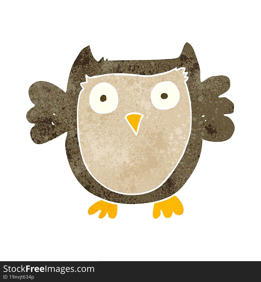 retro cartoon owl