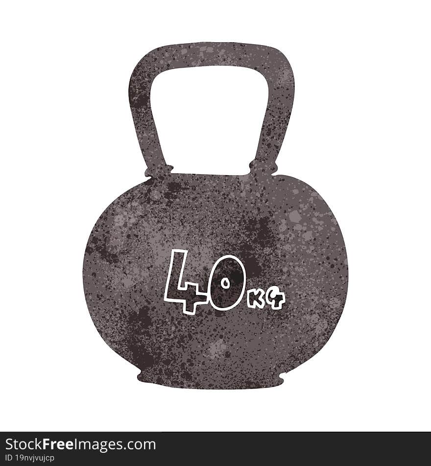 freehand retro cartoon 40kg kettle bell weight