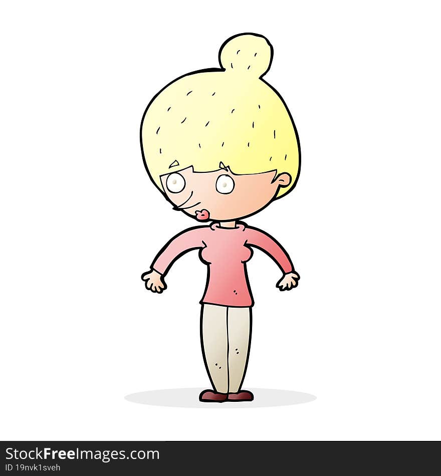 cartoon woman staring