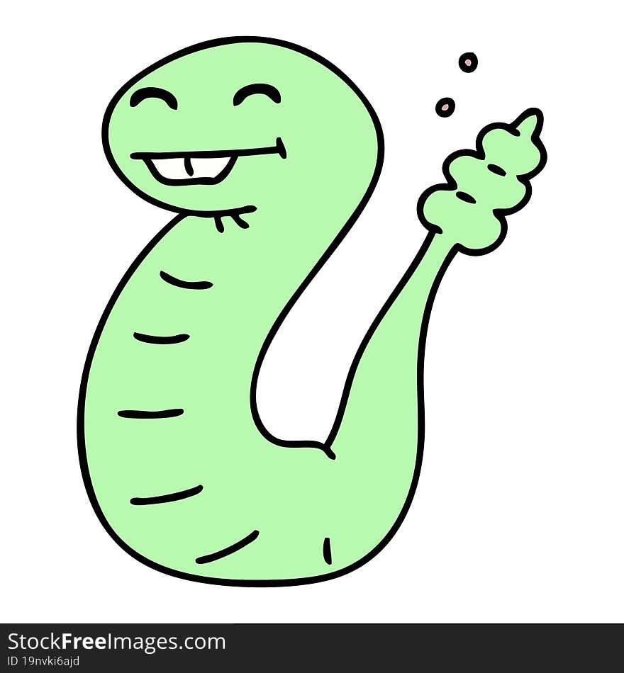 cartoon happy snake