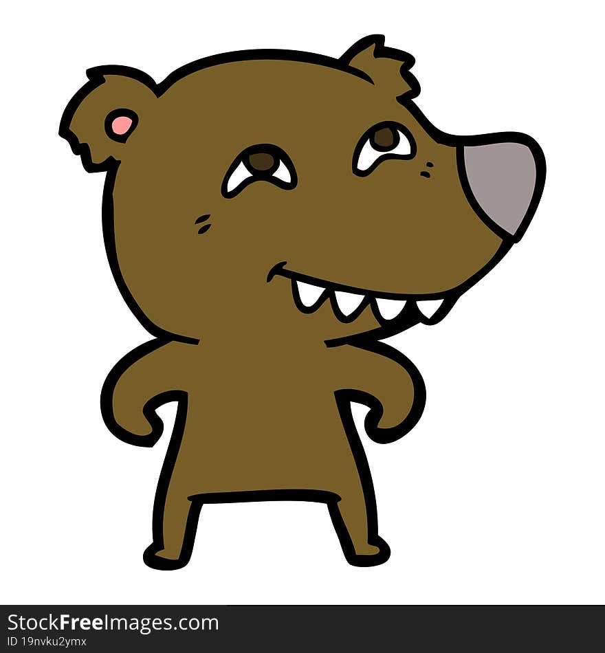 cartoon bear showing teeth. cartoon bear showing teeth