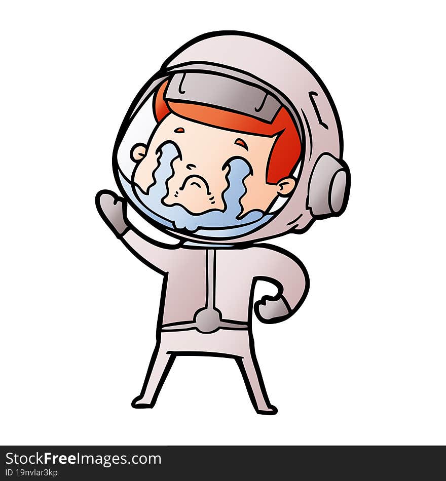 cartoon crying astronaut. cartoon crying astronaut