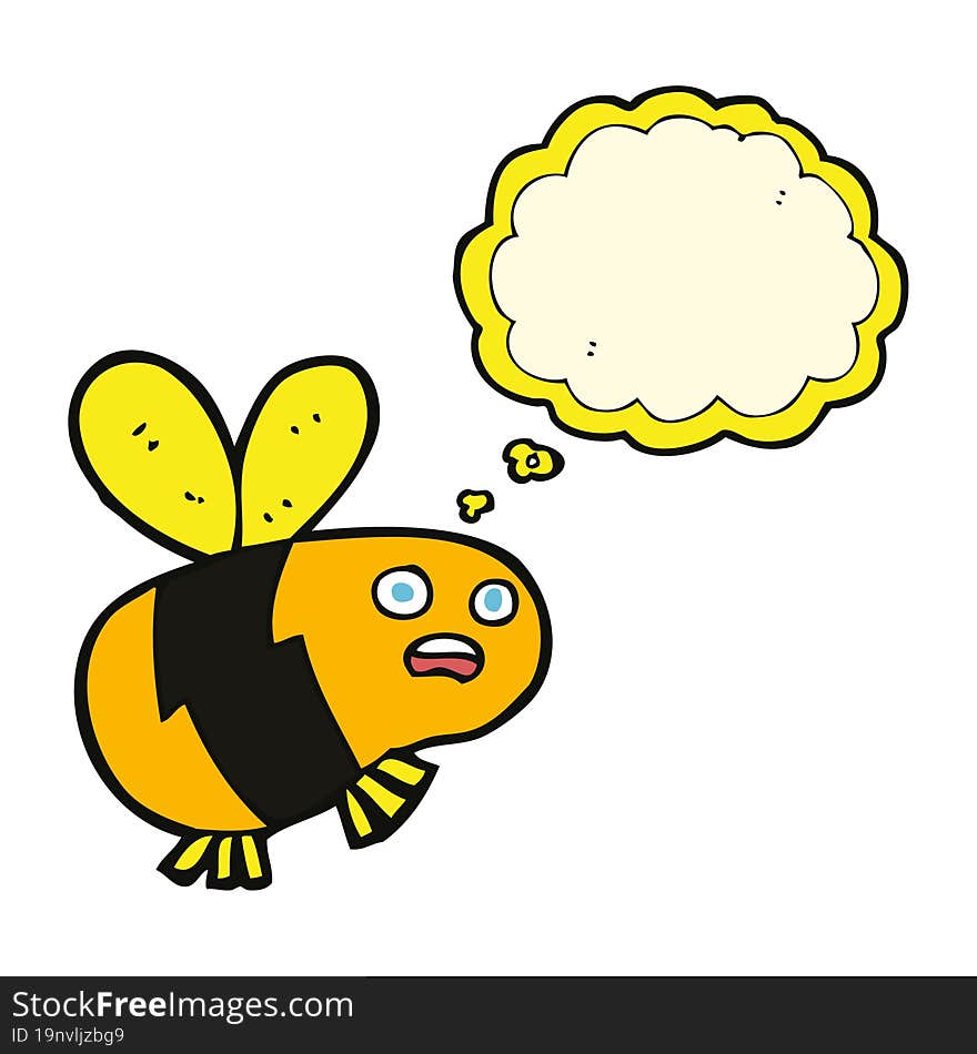 cartoon bee with thought bubble