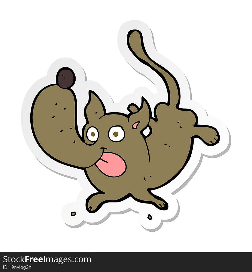 sticker of a cartoon funny dog