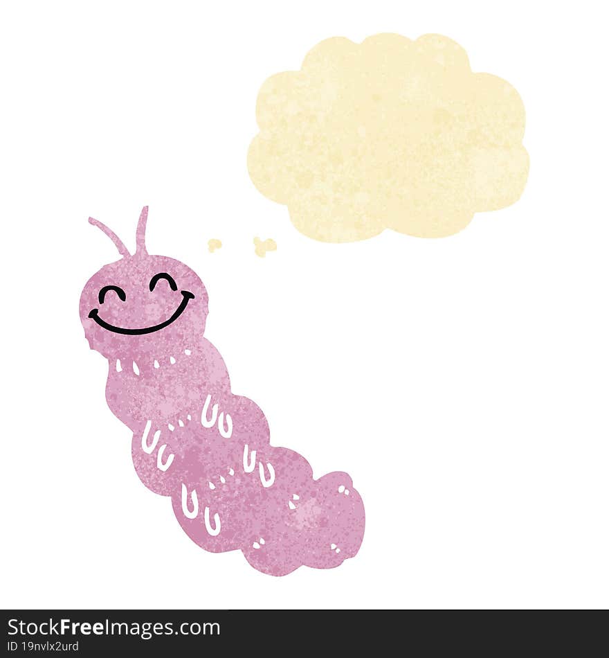 cartoon caterpillar with thought bubble