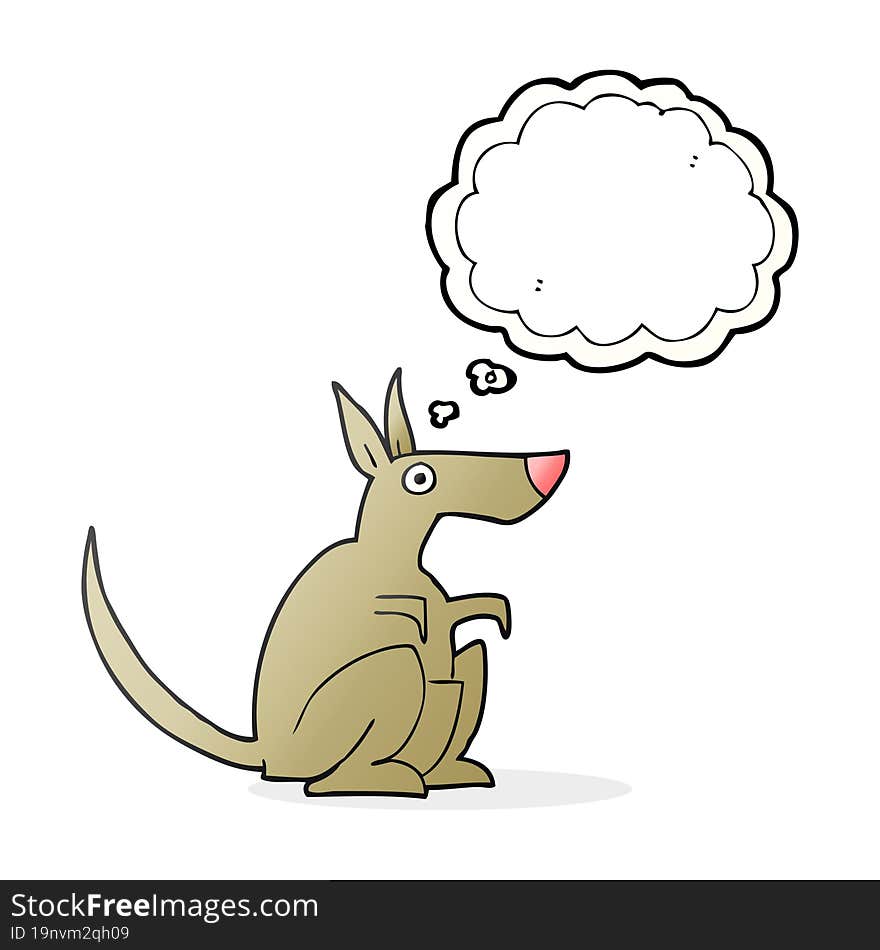 freehand drawn thought bubble cartoon kangaroo