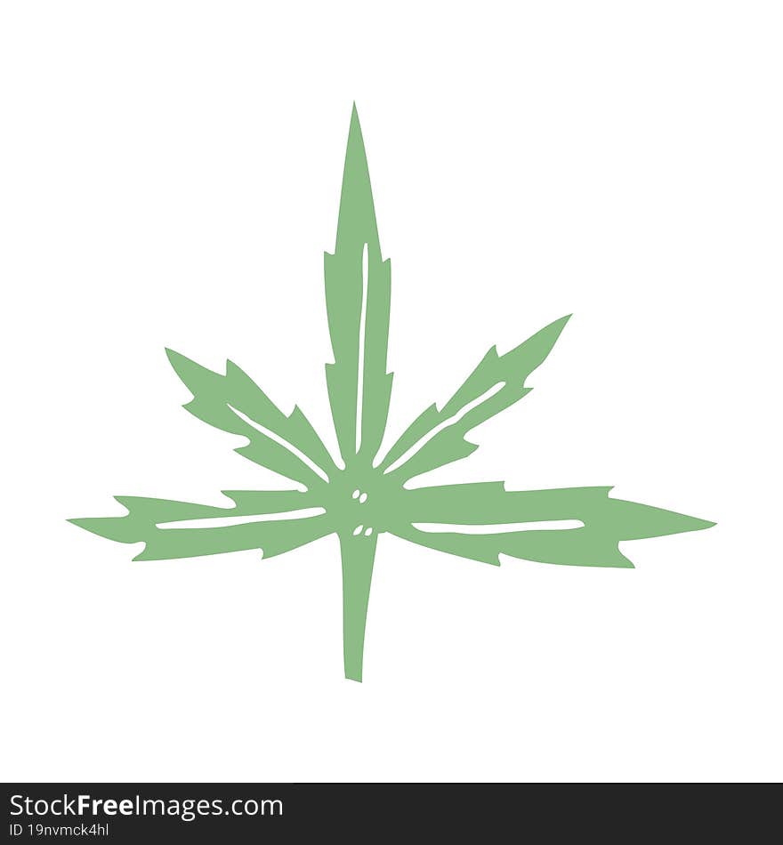 cartoon doodle marijuana leaf