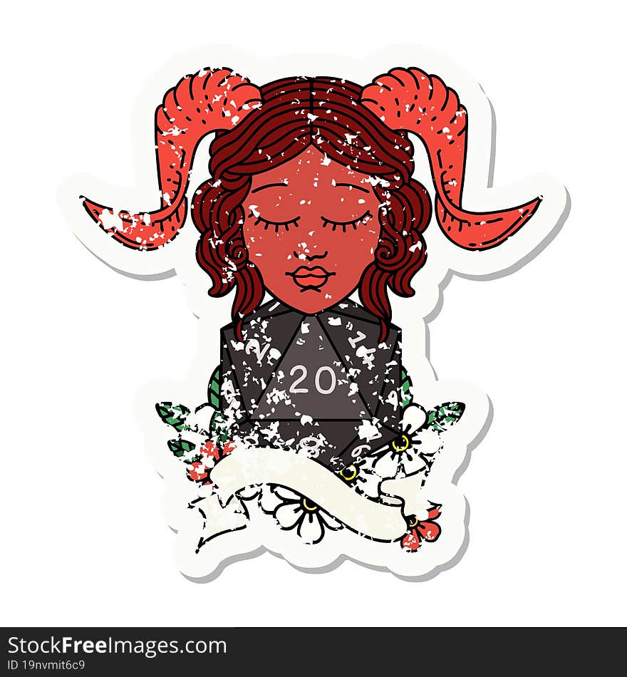 grunge sticker of a tiefling character face. grunge sticker of a tiefling character face