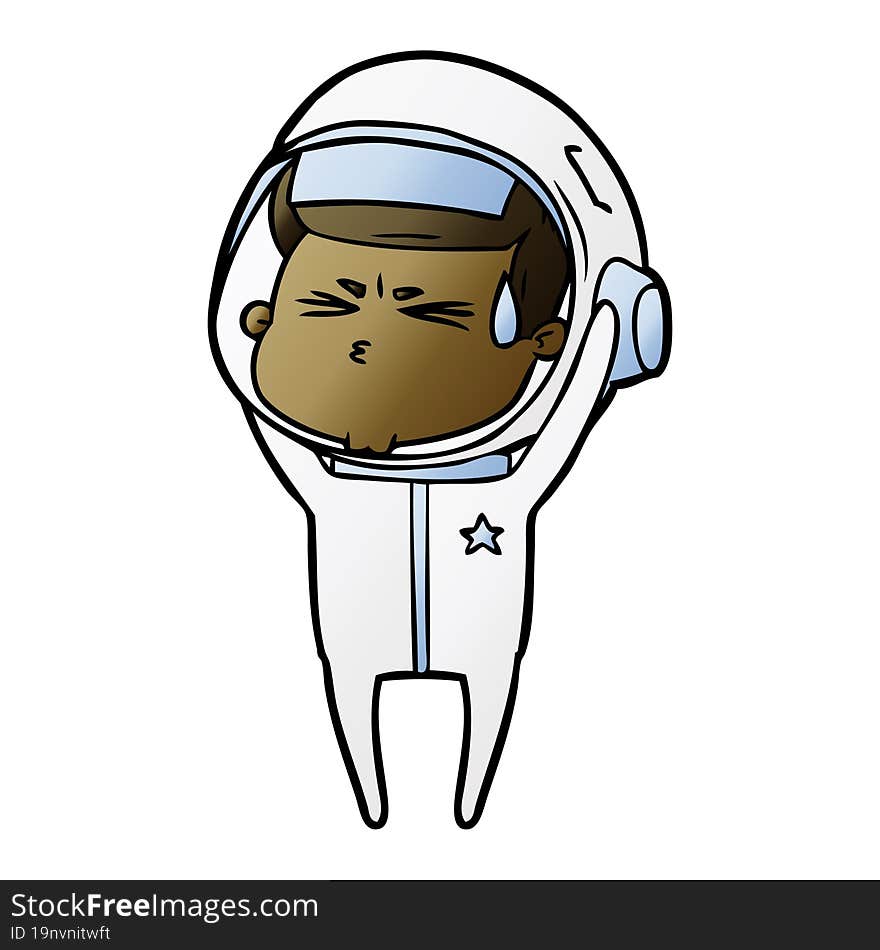 cartoon stressed astronaut. cartoon stressed astronaut