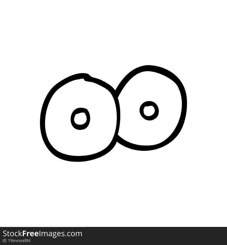 Line Drawing Cartoon Staring Eyes