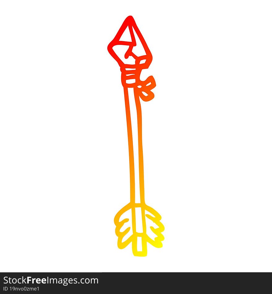 warm gradient line drawing cartoon arrow