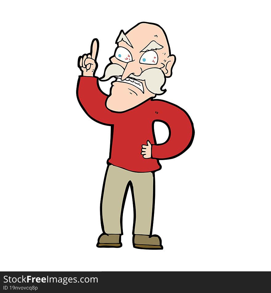 Cartoon Old Man Laying Down Rules