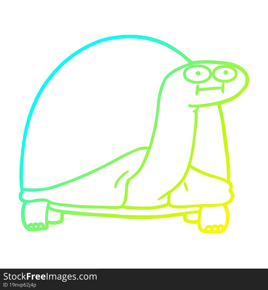 cold gradient line drawing cartoon tortoise