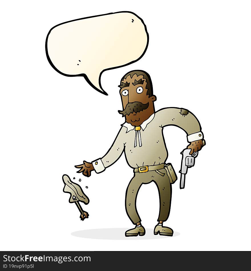 Cartoon Wild West Cowboy With Speech Bubble