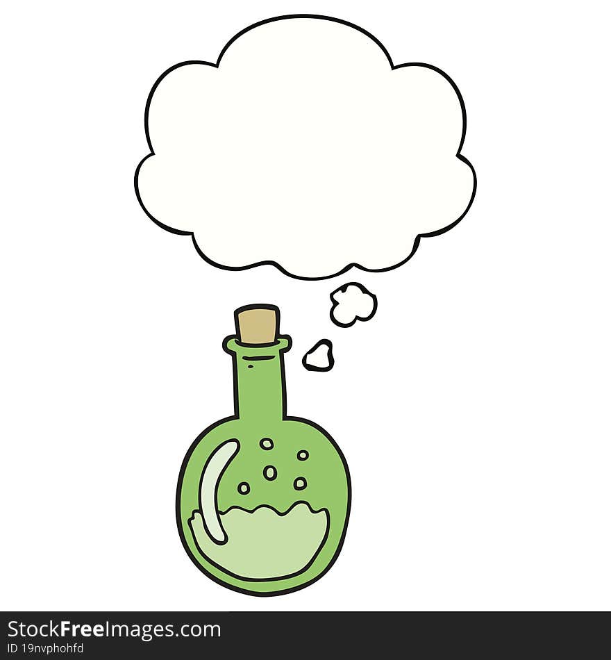 cartoon potion and thought bubble