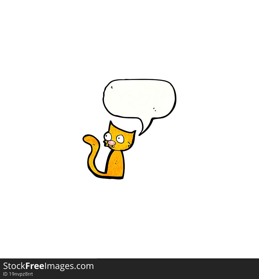 cartoon cat with speech bubble