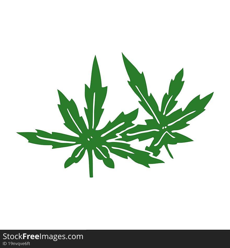 Cartoon Doodle Marijuana Leaves