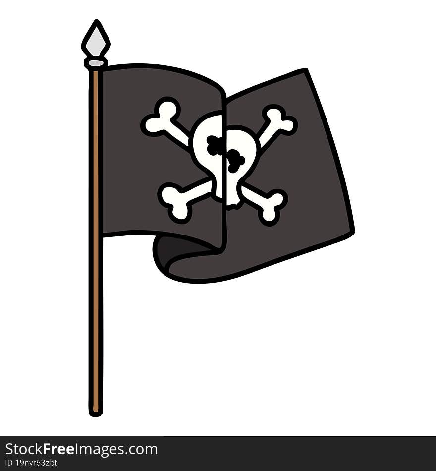 traditional tattoo of a pirate flag