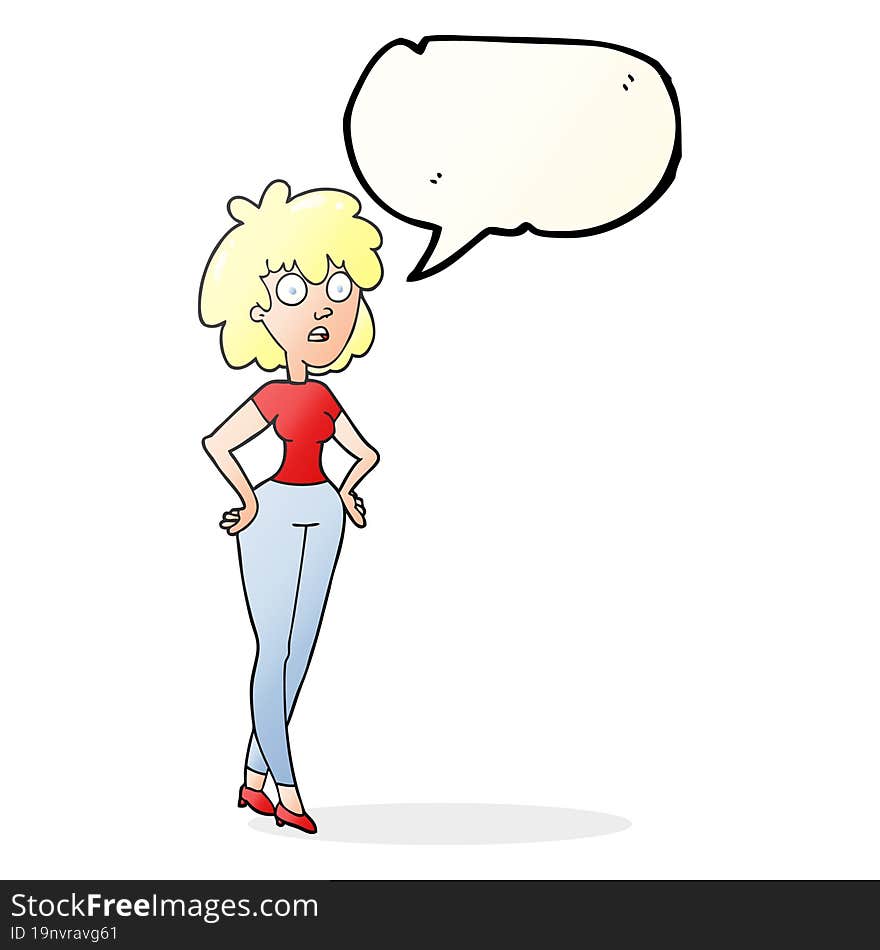 Speech Bubble Cartoon Surprised Woman