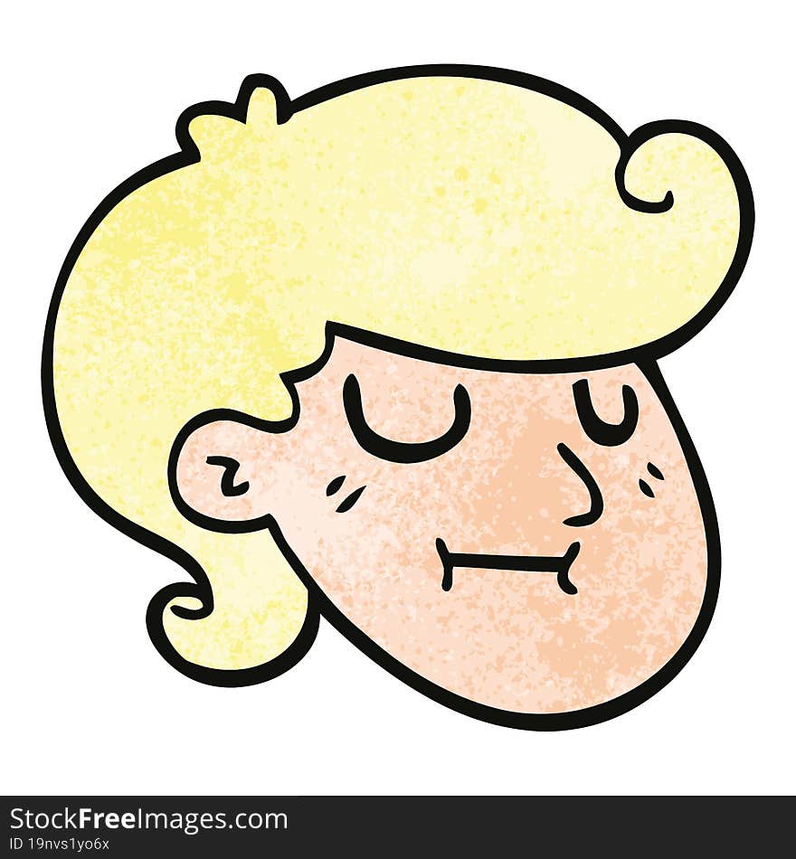 cartoon doodle happy blond boy