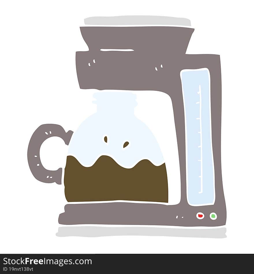 flat color illustration of coffee filter machine. flat color illustration of coffee filter machine