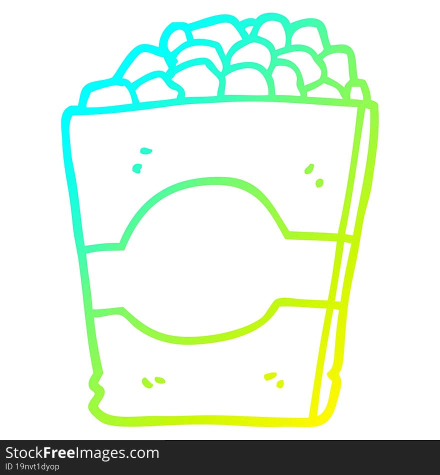 Cold Gradient Line Drawing Cartoon Popcorn