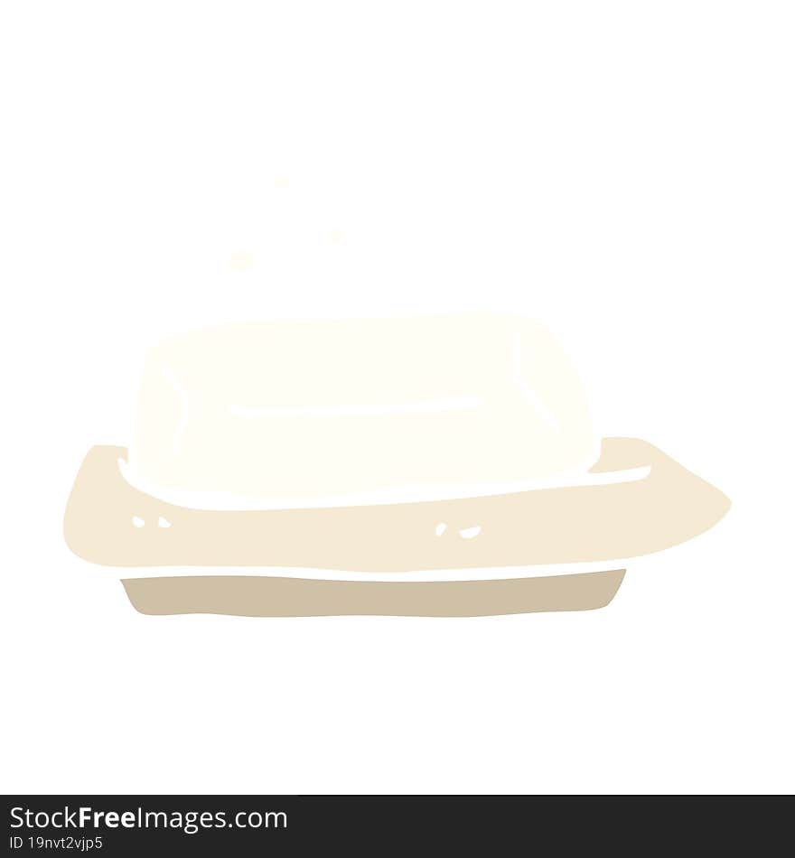 Flat Color Illustration Cartoon Soap And Dish