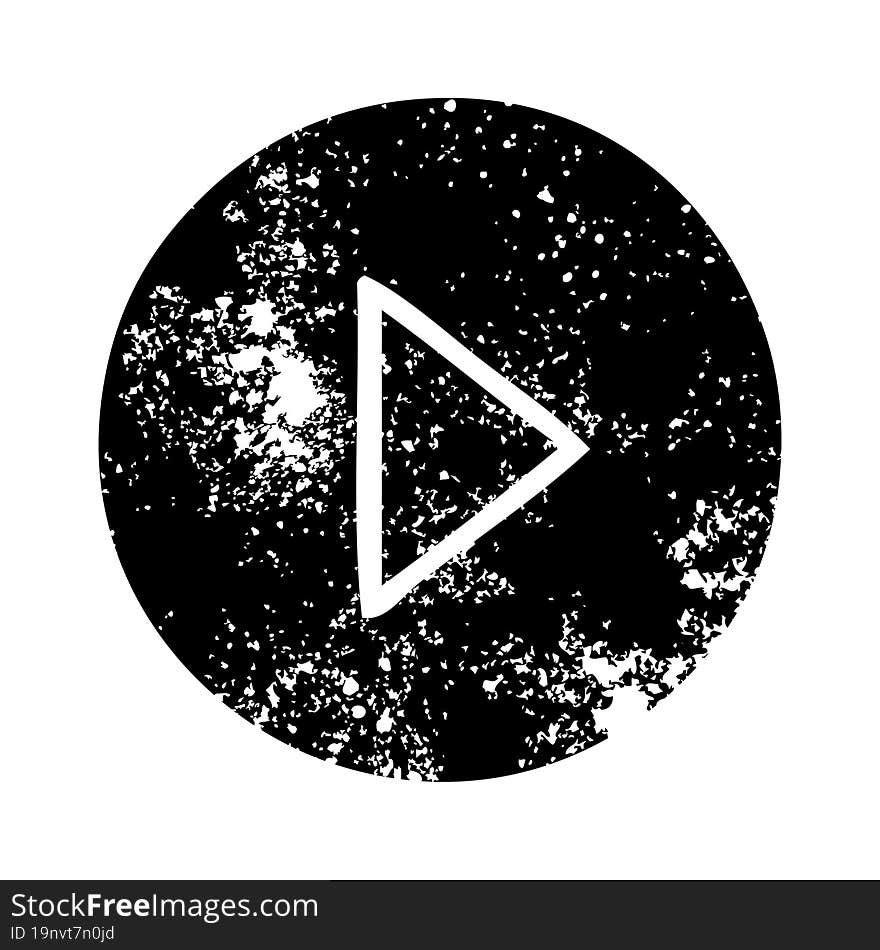 distressed symbol of a play button