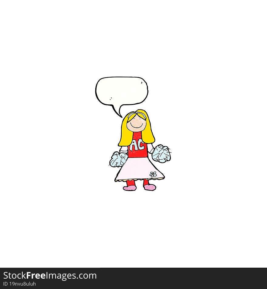 child\'s drawing of a cheerleader