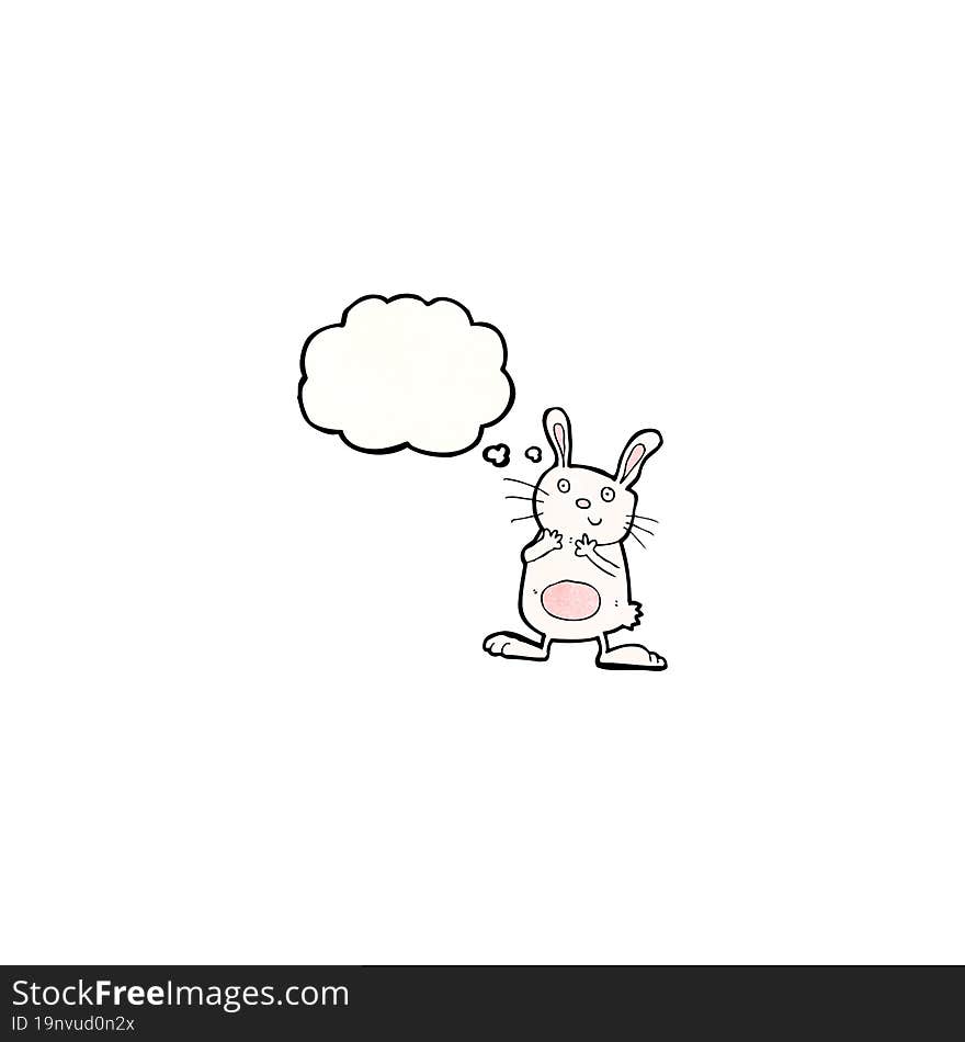 cartoon rabbit with thought bubble