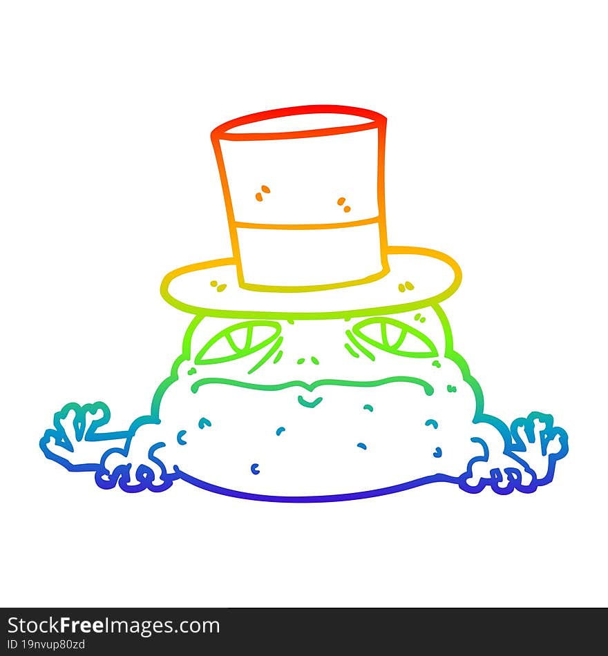 Rainbow Gradient Line Drawing Cartoon Rich Toad