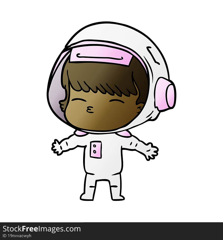 cartoon curious astronaut. cartoon curious astronaut