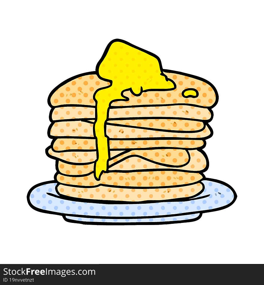 cartoon stack of pancakes. cartoon stack of pancakes