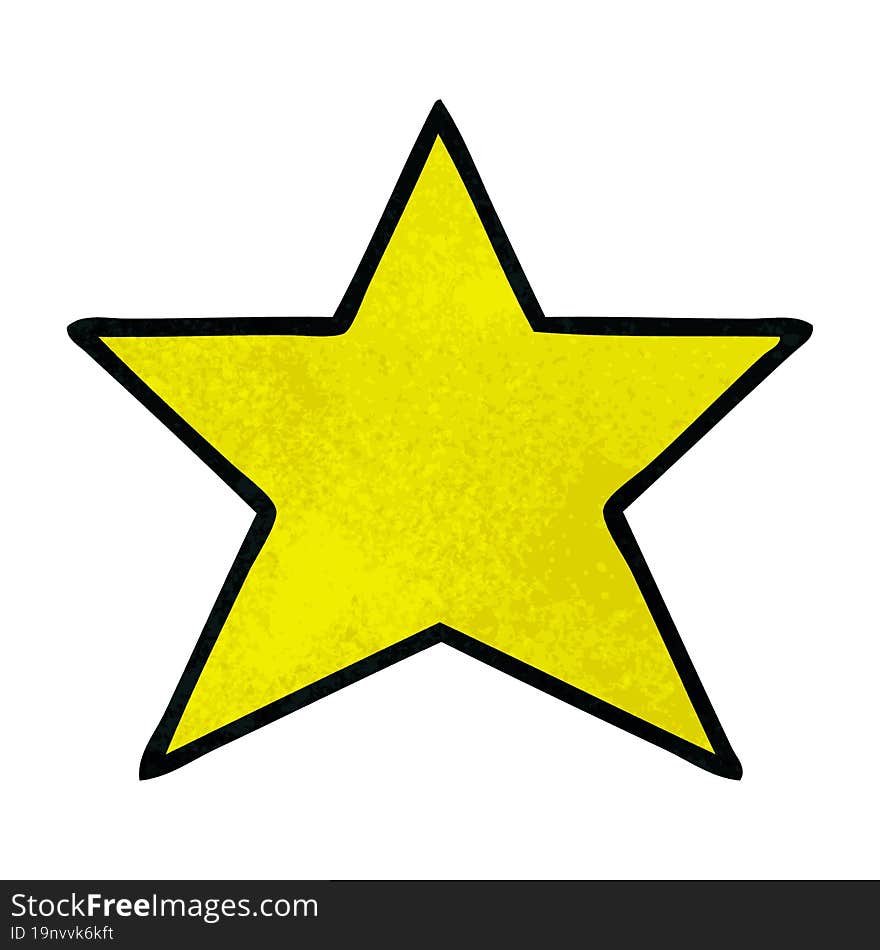 retro grunge texture cartoon gold star