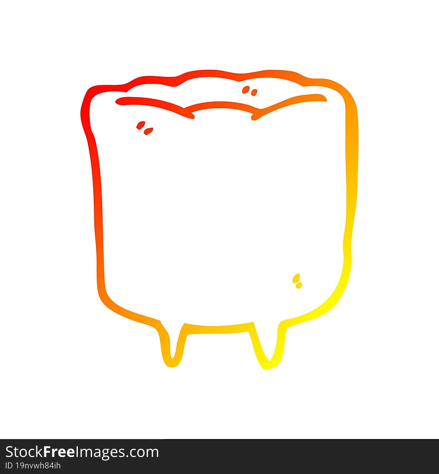 warm gradient line drawing cartoon tooth